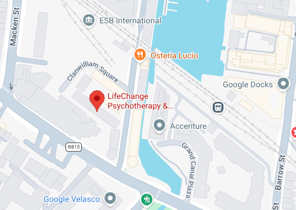 Map location of Rebecca Bourke Therapy at LifeChange Clanwilliam Square, Dublin 2
